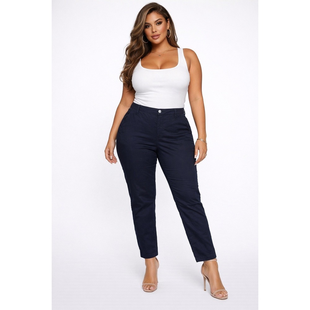 Studio Blue Mason Slim Straight Leg Ankle Pants‎ Women 18W Navy NWT